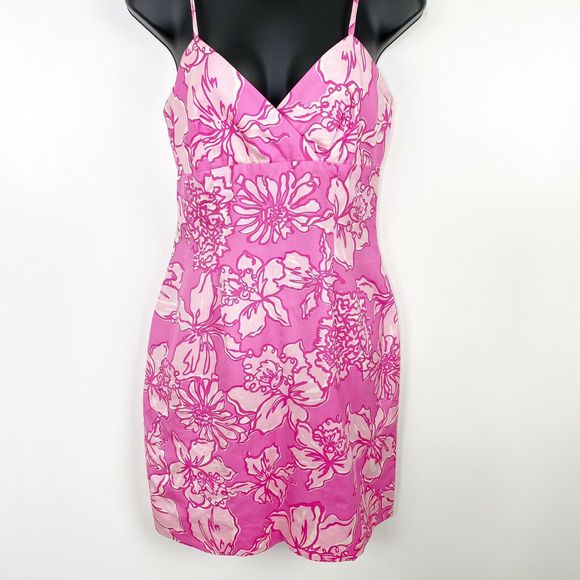 Lilly Pulitzer Empire Dress Hibiscus Spaghetti